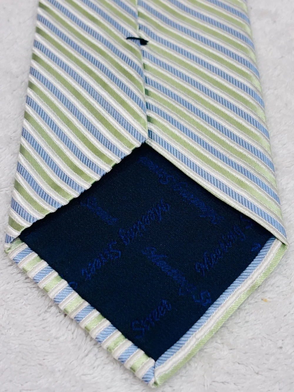 Striped Blue and Green Men's Tie